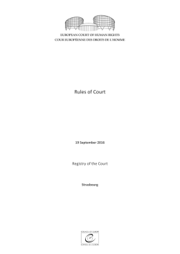 Rules of Court - European Court of Human Rights