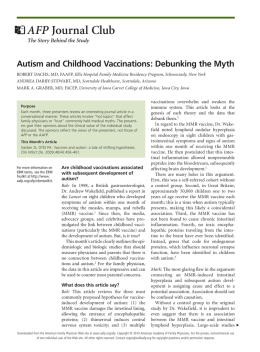 Autism and Childhood Vaccinations: Debunking the Myth