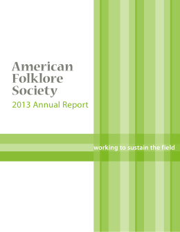 2013 Annual Report - American Folklore Society
