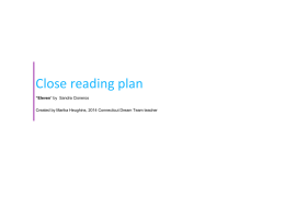Close reading plan - Connecticut Core Standards