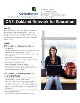 ONE: Oakland Network for Education