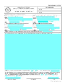 FLRA Form 22 - Charge Against an Agency - Rev. 1/99