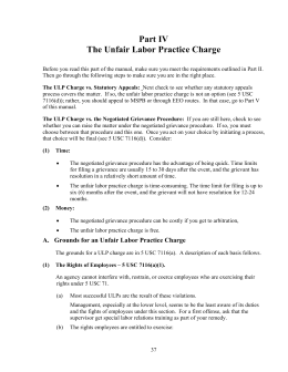 Part IV The Unfair Labor Practice Charge