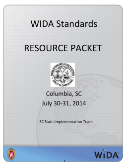 WIDA Standards RESOURCE PACKET