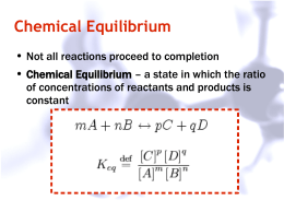 Chemical Equilibrium (lecture slides)