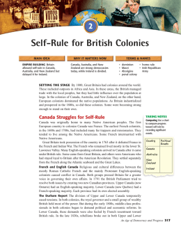 Self-Rule for British Colonies
