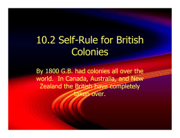 10.2 Self-Rule for British Colonies