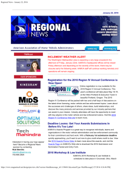 Regional News - January 22, 2016