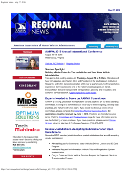 Regional News - May 27, 2016