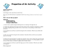 Properties of Air Activity