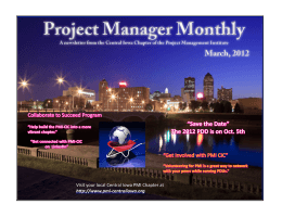 Project Manager Monthly - PMI Central Iowa Chapter
