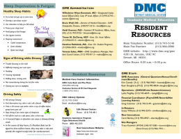 DMC GME Resident Resources Brochure