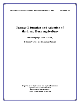 Farmer Education and Adoption of Slash and Burn