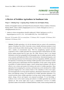 A Review of Swidden Agriculture in Southeast Asia