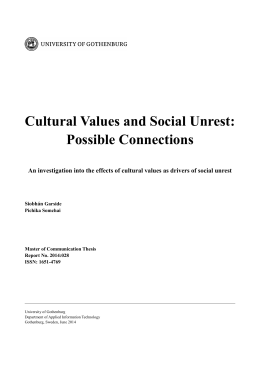 Cultural Values and Social Unrest: Possible Connections