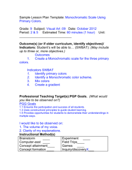Sample Lesson Plan Template: Monochromatic Scale Using Primary