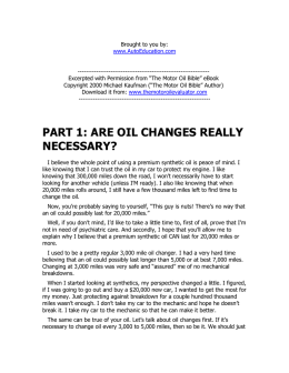 part 1: are oil changes really necessary?