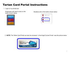 Tartan Card Portal Instructions