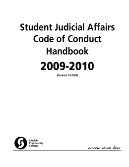 Student Judicial Affairs Code of Conduct Handbook