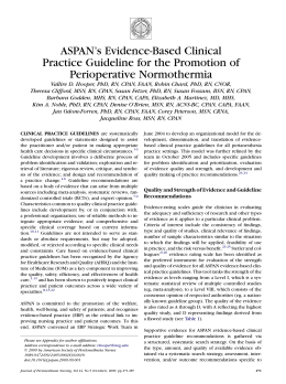 ASPAN•s Evidence-Based Clinical Practice Guideline