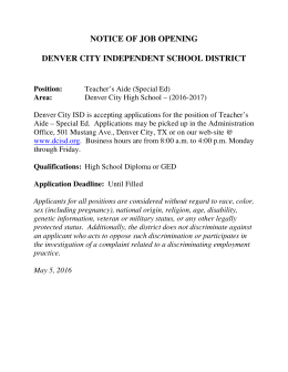 notice of job opening denver city independent school district