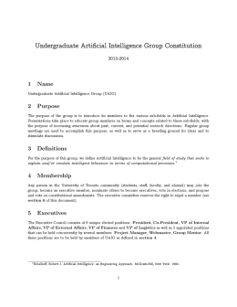 Undergraduate Arti cial Intelligence Group Constitution