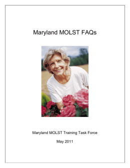 Draft Maryland MOLST FAQs