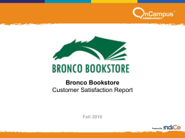 Bronco Bookstore Customer Experience Survey 2016
