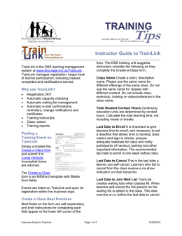 Instructor Guide to TrainLink Information Sheet