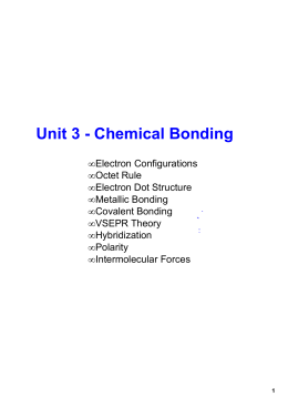 Unit 3анаChemical Bonding