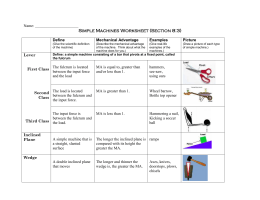 Simple Machines Worksheet (Section 8:3)