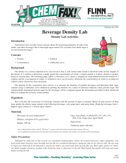 Publication No. 91607 Beverage Density Lab