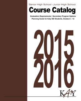 Course Catalog - Katy Independent School District
