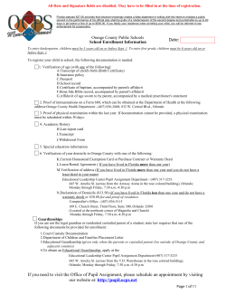 Student Registration Form - Orange County Public Schools