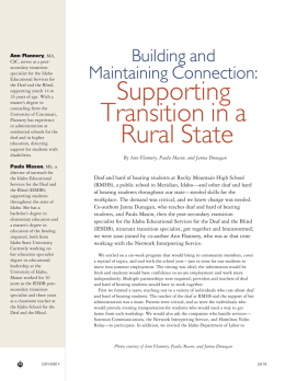Supporting Transition in a Rural State