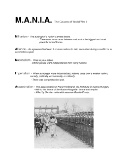 MANIA The Causes of World War I