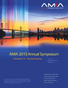 PDF of the AMIA 2015 Program Book is downloadable