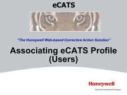 Associating eCATS Profile (Users)