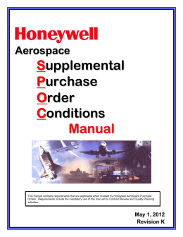 Honeywell SPOC Manual Rev K Effective May 1, 2012