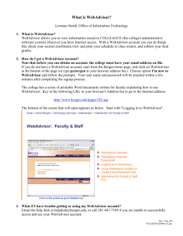 WebAdvisor for Adjunct Faculty