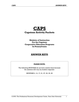 Capstone Activity Packets ANSWER KEYS