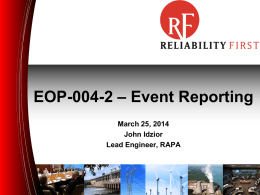 EOP-004-2 – Event Reporting