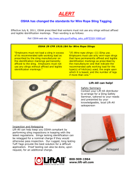 OSHA has changed the standards for Wire Rope Sling - Lift-All