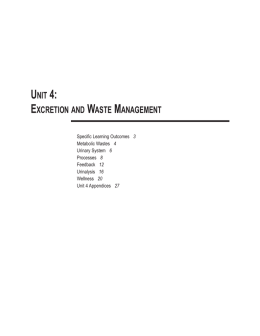 unit 4: excretion and waste management