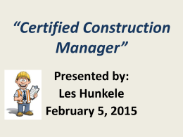 Certified Construction Manager