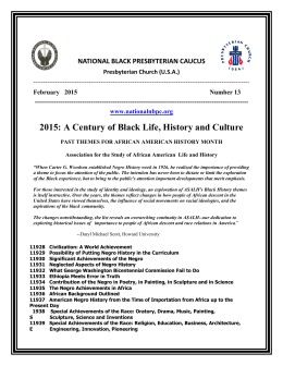 2015: A Century of Black Life, History and Culture