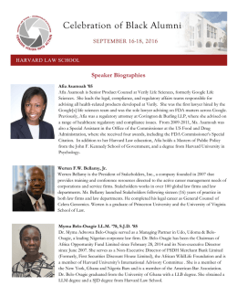 Speaker Biographies - Harvard Law School
