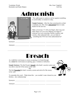 Admonish Breach - Demo Class Blog