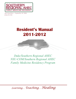 Resident`s Manual 2011-2012