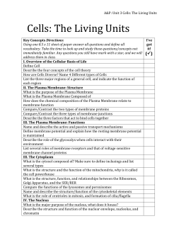 Cells: The Living Units - Elizabeth School District C-1